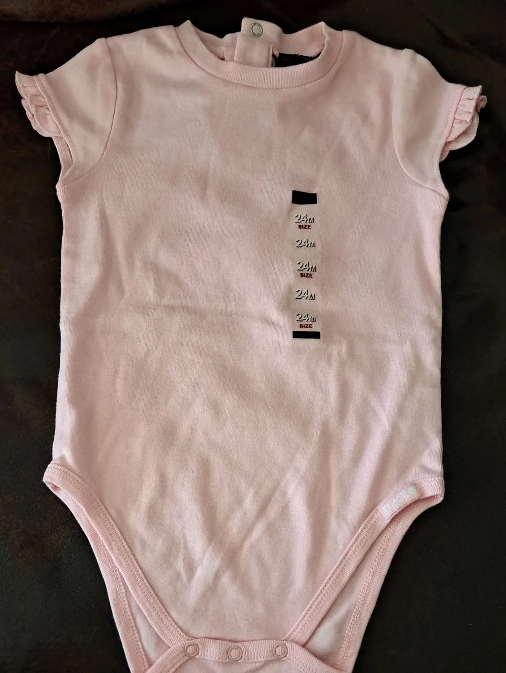 The Children's Place 24M Classic Pink Baby One-Piece Bodysuit with Ruffle Sleeve